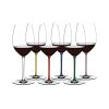 Набор из 6-ти бокалов для красного вина Cabernet/Merlot ручной работы 7900/0P, 625 мл, прозрачный/мультиколор, серия Fatto a Mano, Riedel