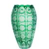 Ваза зеленая 23 см, AJKA CRYSTAL