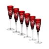 Набор фужеров для шампанского темно-бордовых 170 мл, 6 шт, серия MONICA, AJKA CRYSTAL