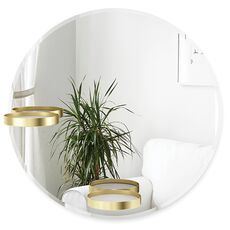 Зеркало с полочками Perch 60 см латунь, Umbra