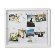 Панно с зажимами для 12 фотографий Clothesline белое, Umbra