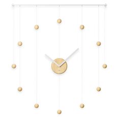 Часы Hangtime, белые/натуральное дерево, Umbra