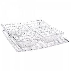 BOSSA NOVA - Набор 5 предметов квадратная тарелка + 4 квадратных салатника бессвинцовый хрусталь