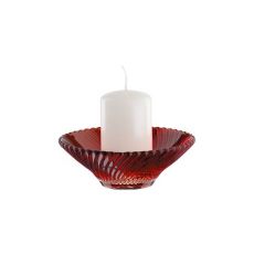 Подсвечник + свеча 12,5 см красный SAMBA, Crystal Christmas, хрусталь, Nachtmann