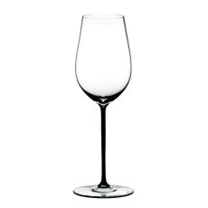 Бокал для вина Riesling/Zinfandel, 395 мл, прозрачный/черный, хрусталь, серия Fatto a Mano, Riedel