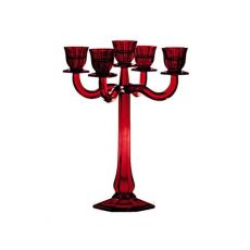 Подсвечник 5-рожковый Ravello, 30 см, красный, хрусталь, Nachtmann
