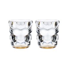BUBBLES - Набор стаканов 2 шт. для воды с оранжевым донышком 330 мл бессвинцовый хрусталь