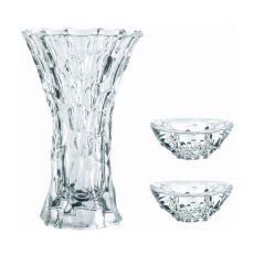 Набор 3 предмета SPHERE: ваза + 2 подсвечника, бессвинцовый хрусталь, Nachtmann