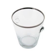 Ведро из стекла для льда под шампанское, высота: 22 см, с платиновой кромкой, 220075, PEUGEOT VIN, Франция