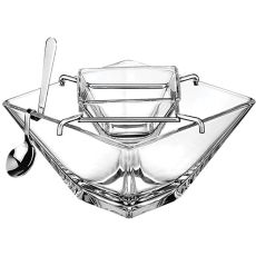 Комплект для икры 3 предмета Torcello, H10 см, L14 см, B14 см, стекло, Vidivi