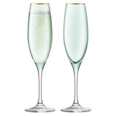 Набор из 2 бокалов флейт для шампанского Sorbet 225 мл зелёный, LSA International