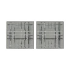 SQUARE - Набор 2 предмета блюдо квадратное 21 см серое бессвинцовый хрусталь