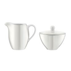 Набор из молочника 250 мл и сахарницы Pearl белый перламутр, LSA International