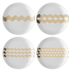 Набор из 4 блюдец Signature Chevron ?16cm, золото, LSA International