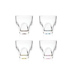 Набор из 4-х цветных стаканов RCR Gems 320 мл, D88 мм, H95 мм, хрустальное стекло LUXION, Италия