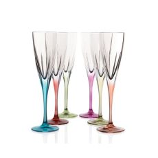Набор из 6-ти фужеров для шампанского RCR Fusion Color 170 мл, D68 мм, H235 мм, хрустальное стекло, Италия