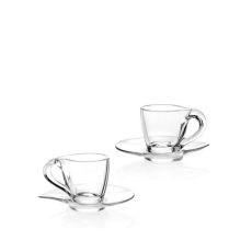 Набор из 6-ти кофейных пар RCR Happy 102 мл, H66 мм, хрустальное стекло, Италия