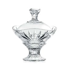 Конфетница с крышкой RCR Style Oasis D18 см, H13,6 см, хрустальное стекло, Италия
