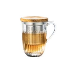 Кружка для заварки чая с металл. фильтром и  дерев.крышкой, 400 мл, h 13 см,  d 9 см, серия OUESSANT, La Rochere