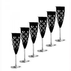 Фужер для шампанского черный 160 мл, серия DOMINO, AJKA CRYSTAL