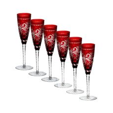 Набор фужеров для шампанского темно-бордовых 170 мл, 6 шт, серия MONICA, AJKA CRYSTAL