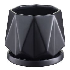 Горшок цветочный Rhombus, 12,5 см, матовый черный, Liberty Jones