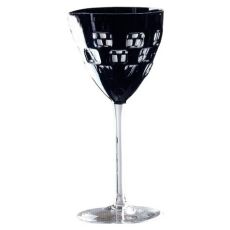 Фужер для вина черный 180 мл, серия DOMINO, AJKA CRYSTAL