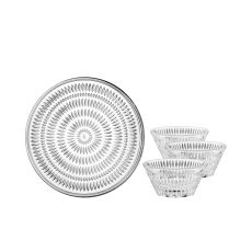 Набор Ethno из 3-х салатников, D 11 см, и 1 тарелки с бортом D 22 см, хрусталь, Nachtmann