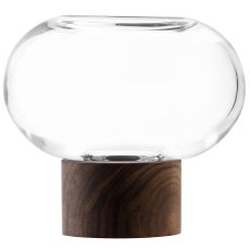 Ваза Oblate, 13,5 см, прозрачная/орех, LSA International