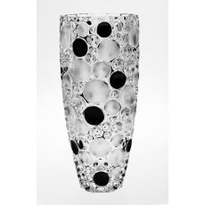 Ваза LISBOA, 35 см; декор Черные круги; стекло, Bohemia JIHLAVA