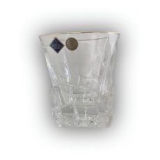 Набор из 6-ти стаканов для виски CRACK, декор Отводка золото, 310 мл; хрусталь, Bohemia JIHLAVA