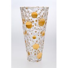 Ваза LISBOA, 31 см; декор Золотые круги; хрусталь, Bohemia JIHLAVA