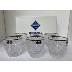 Набор из 6-ти стаканов для виски NICOLETTE, декор Отводка платина; 350 мл; хрусталь, Bohemia JIHLAVA