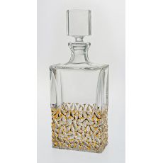 Штоф NICOLETTE 1000 мл; золотой мрамор; хрусталь, Bohemia JIHLAVA