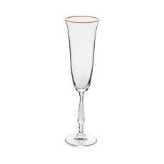 Набор из 6-ти бокалов для шампанского FREGATA, Декор Отводка золото, 190 мл, Crystal Bohemia