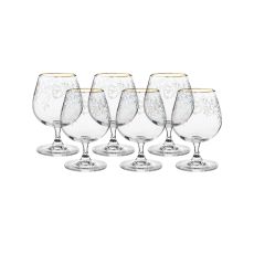 Набор из 6-ти бокалов для бренди SYLVIA, декор Панто, затирка золото, отводка золото, 400 мл, Crystal Bohemia