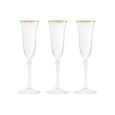 Набор из 6-ти бокалов для шампанского, 150 мл, с золотистым кантом, Gemma Gold, Le Stelle