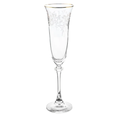 Набор из 6-ти бокалов для шампанского Asio, декор Панто, затирка золото, отводка золото, 190 мл, Crystal Bohemia