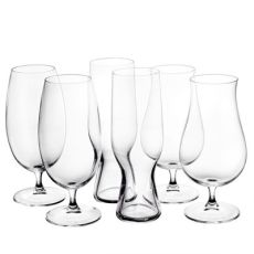 Набор для пива Beercraft: 2 бокала 630 мл, 2 стакана 550 мл, 2 бокала 680 мл, Crystal Bohemia