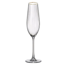 Набор из 2-х бокалов для шампанского Columbia optic; декор Отводка золото, 260 мл, Crystal Bohemia