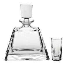 Набор для ликера Kathrene: 1 штоф 700 мл, низкий и 6 рюмок 50 мл, Crystal Bohemia