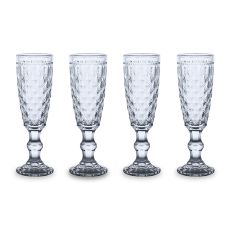 Набор из 4-х бокалов для шампанского, 150 мл, цвет голубой, Dubai, WD Lifestyle