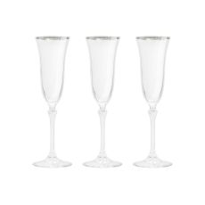 Набор из 6-ти бокалов для шампанского, 150 мл, с серебристым кантом, Gemma Platinum, Le Stelle