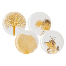 Набор тарелок десертных, 20,5 см, 4 шт, цвет белый, золотистый декор, Singapore, WD Lifestyle