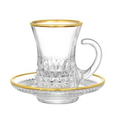 Набор для чая: 2 кружки 100 мл и 2 блюдца, серия Diamond Gold, Rogaska