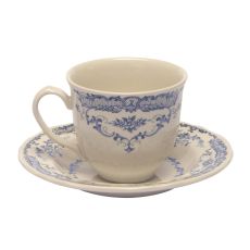 Кофейная пара h 5,4  d 6,4 см, h 1,7  d 12 см, цвет декора синий, Bitossi