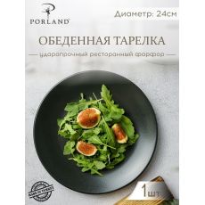 Тарелка 24 см безбортовая, Seasons Черный, Porland