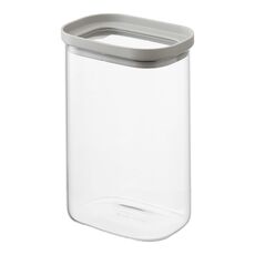 Банка для хранения прямоугольная Vacuum Glass, 1,5 л, светло-серая, Smart Solutions