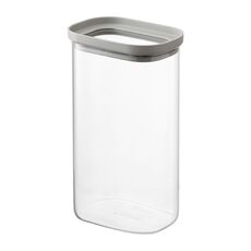 Банка для хранения прямоугольная Vacuum Glass, 1,25 л, светло-серая, Smart Solutions