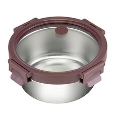 Контейнер стальной круглый Click Steel, 650 мл, сливовый, Smart Solutions